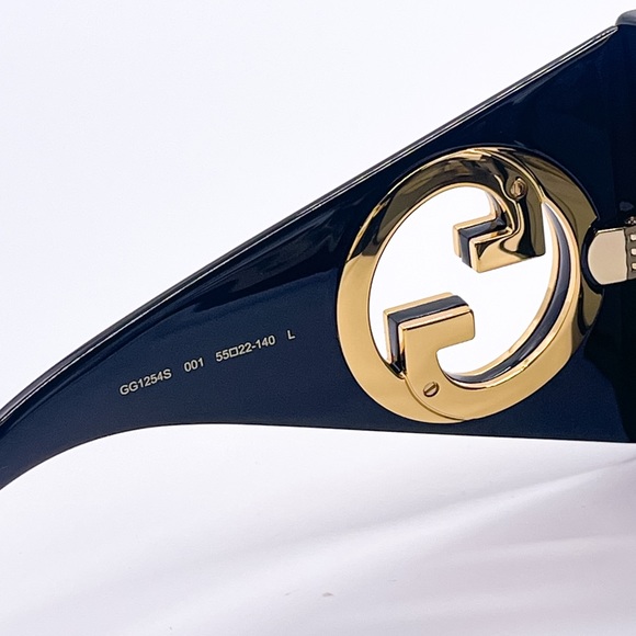 NEW GUCCI GG1254S 001 BLACK WOMEN OVERSIZED SUNGLASSES GUCCI - Picture 10 of 11